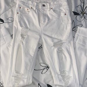 white high rise skinny jeans